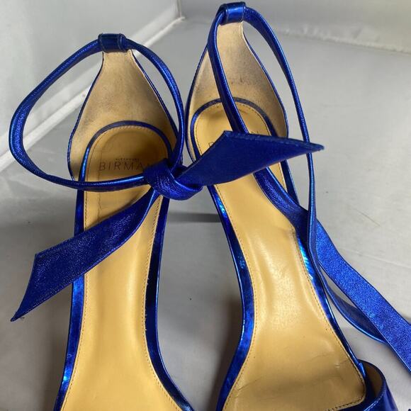 Alexandre Birman Clarita Blue Heels with Glossy Metallic 42 - Picture 4 of 6